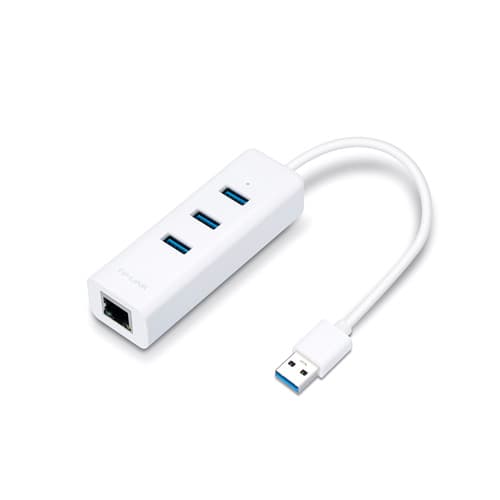 هاب USB 3.0 سه پورت و کارت شبکه تی پی لینک مدل UE330