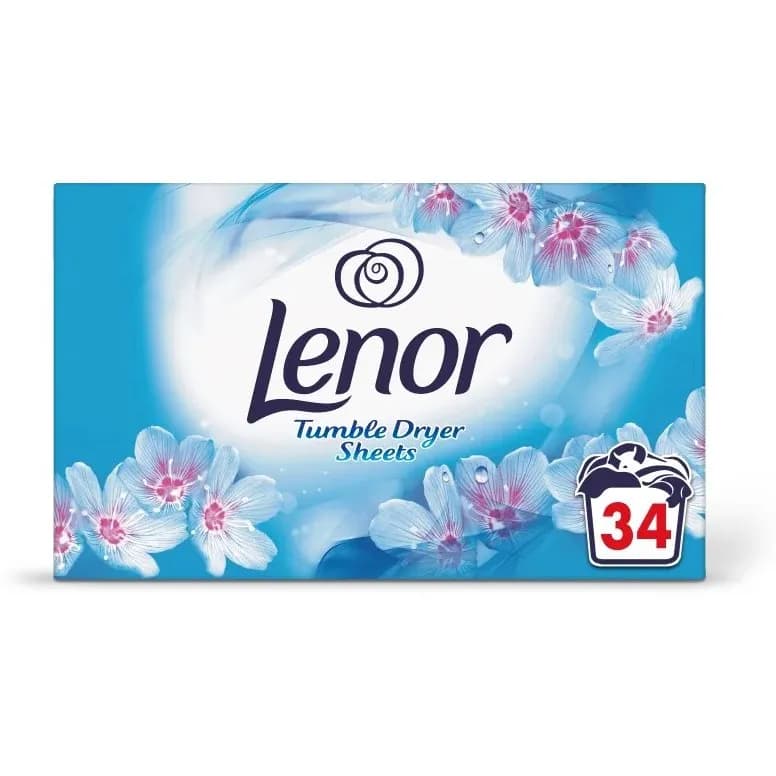 دستمال خوشبو کننده لباس با رایحه بهاری لنور Lenor مدل Tumble Dryer Sheets بسته 34 عددی — تصویر ۸