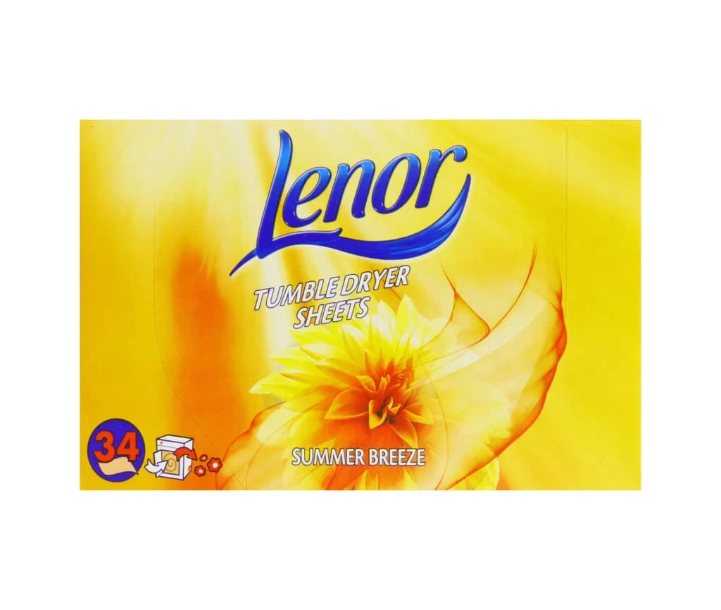 دستمال خوشبو کننده لباس نسیم تابستانی لنور Lenor مدل Tumble Dryer Sheets بسته 34 عددی — تصویر ۵