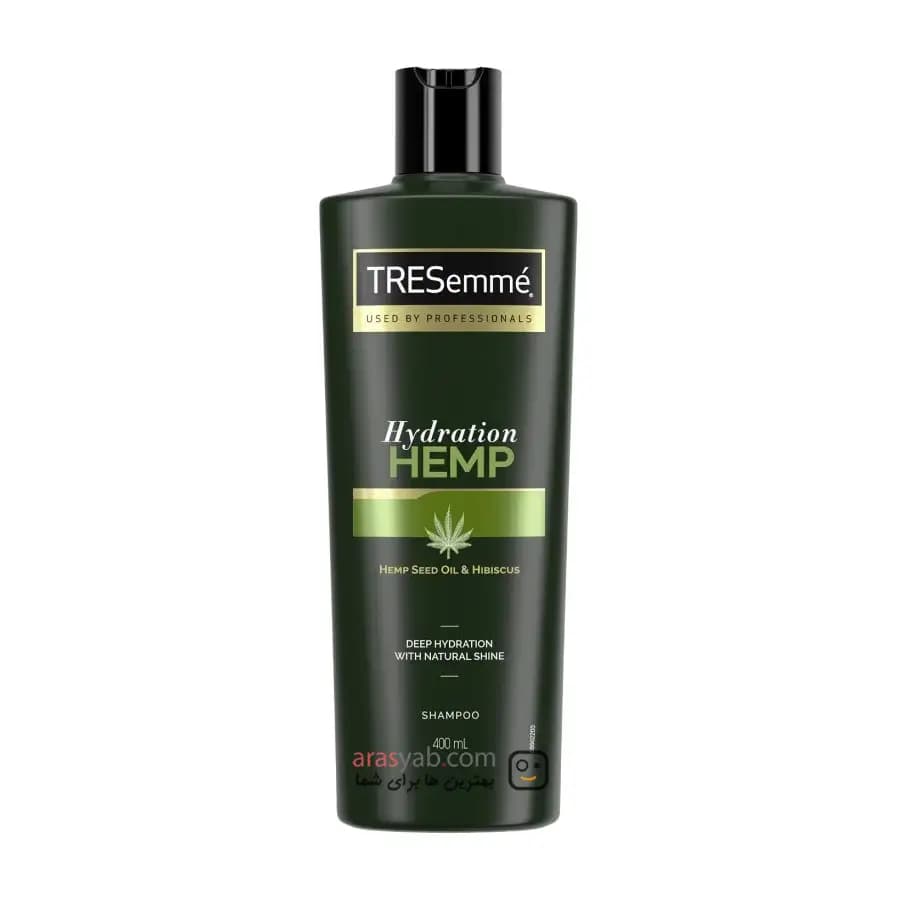 شامپو آبرسان موهای خشک ترزمه TRESemmé مدل Hydration Hemp حاوی روغن شاهدانه حجم 400 میل — تصویر ۲