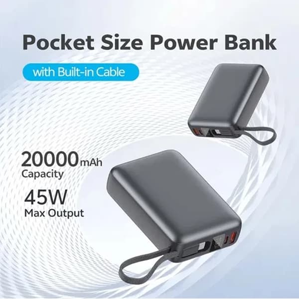 پاور بانک 45 وات کیو سی وای مدل QCY PB20A ظرفیت 20000 میلی آمپر ساعت — تصویر ۶
