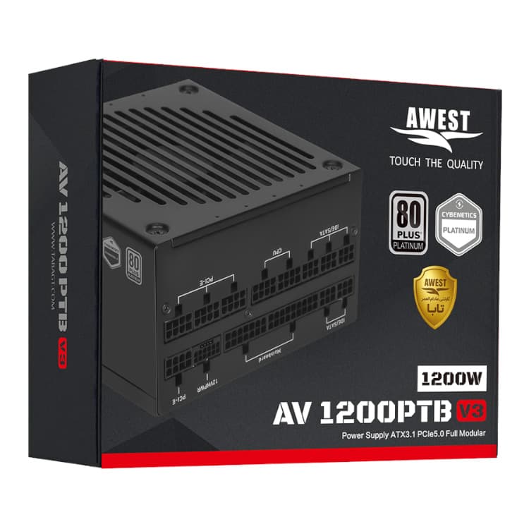 پاور کامپیوتر اوست مدل AV1200-PTW V3 BK 80PLUS — تصویر ۷