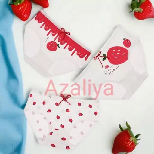 بسته 5 عددی شورت عروسکی زنانه طرح توت فرنگی — تصویر ۲