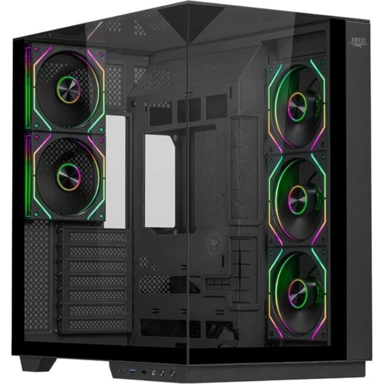 کیس کامپیوتر گیمینگ اوست مدل Awest AQ5 TG Black — تصویر ۴