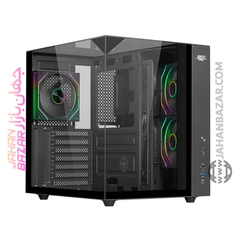 کیس کامپیوتر گیمینگ اوست مدلAWEST AQ15 TG B — تصویر ۶