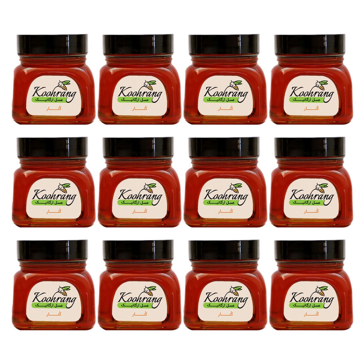 عسل کنار 450 گرمی ارگانیک رویال کندو کوهرنگ – بسته 12 عددی — تصویر ۲