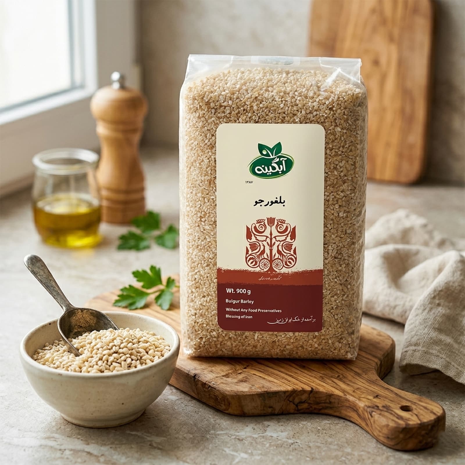 بلغور جو ارگانیک آبگینه – 900 گرم — تصویر ۳