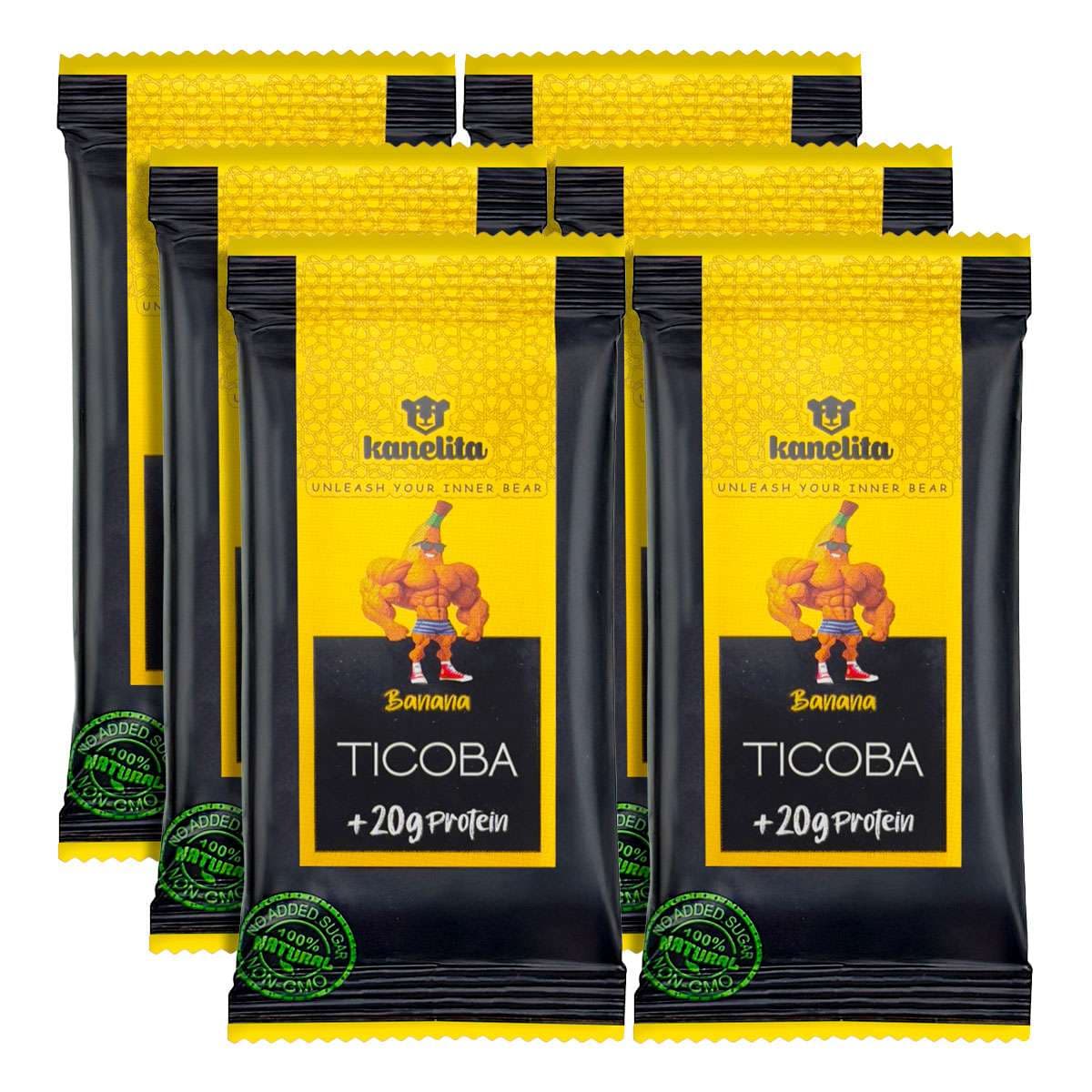 پروتئین بار موز تیکوبا کنلیتا – 50 گرم بسته 6 عددی