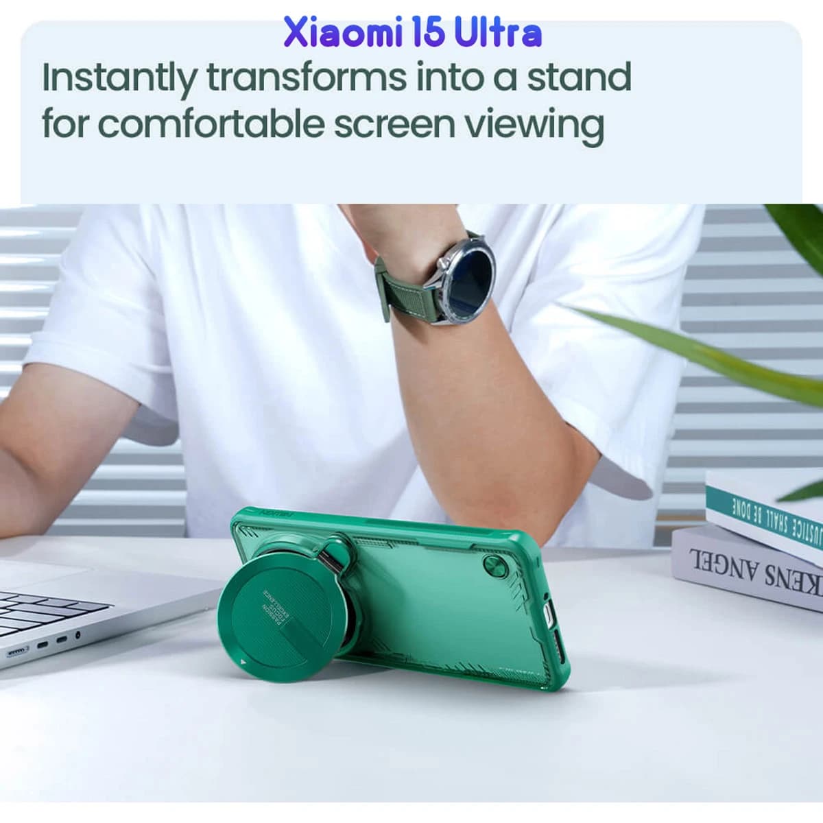 قاب کریستالی کمرا استند Xiaomi 15 Ultra مارک نیلکین مدل Iceblade Prop — تصویر ۵