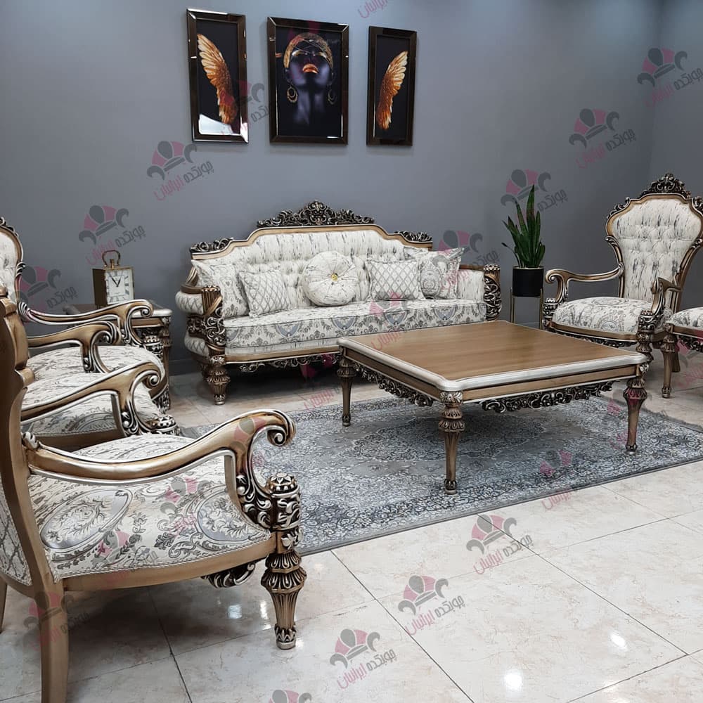 مبل کلاسیک چوبی گلایل