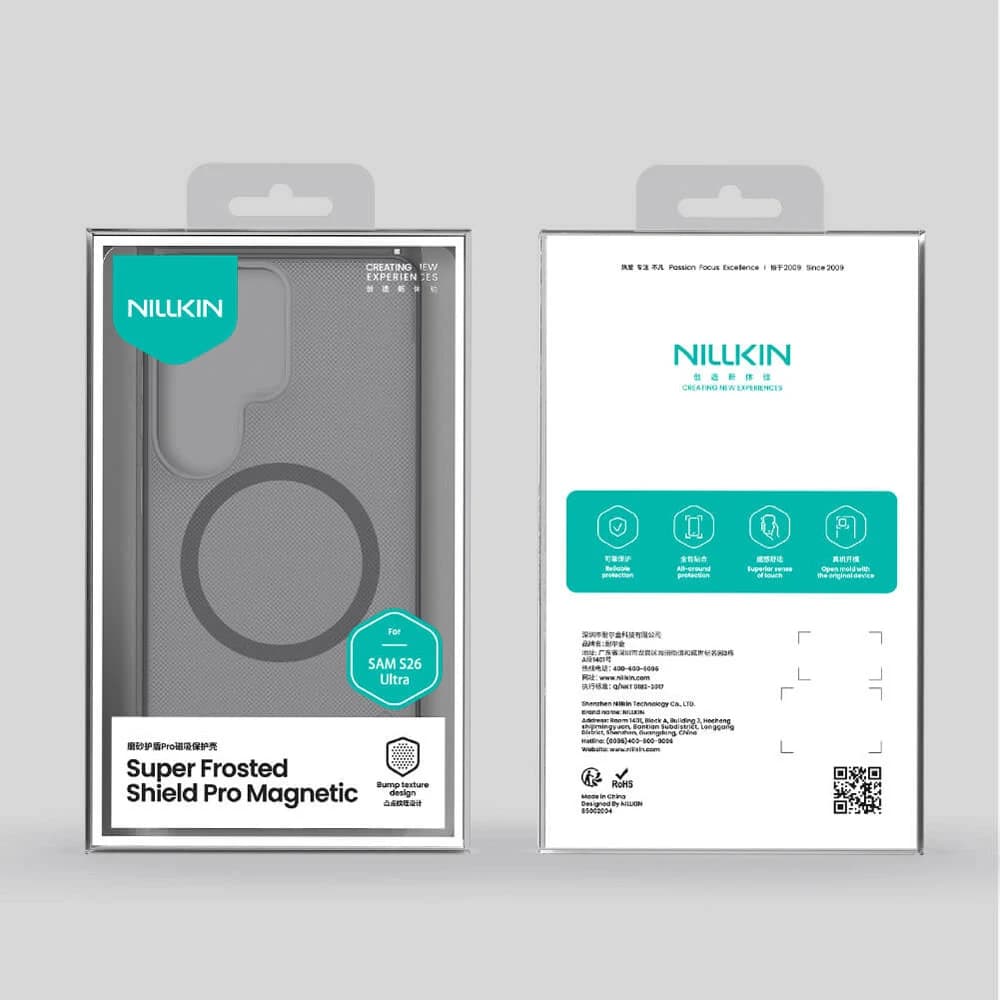 قاب ضدضربه دودی مگنتی Galaxy S26 Ultra مارک نیلکین مدل Super Frosted Shield Pro Clear Magnetic — تصویر ۵