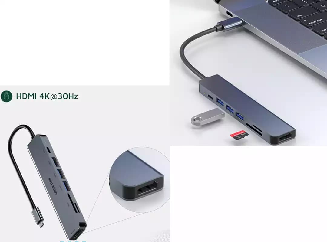 هاب USB-C هفت‌کاره گرین لاین GN7N1CHUBGY — تصویر ۱۰