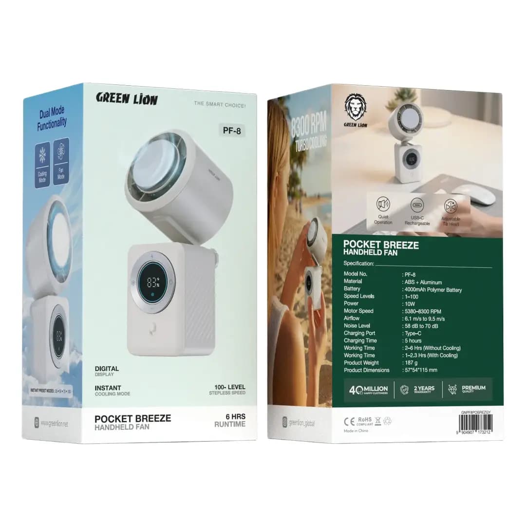 پنکه دستی گرین لاین مدل Pocket Breeze GNPF8POBREZGY — تصویر ۳