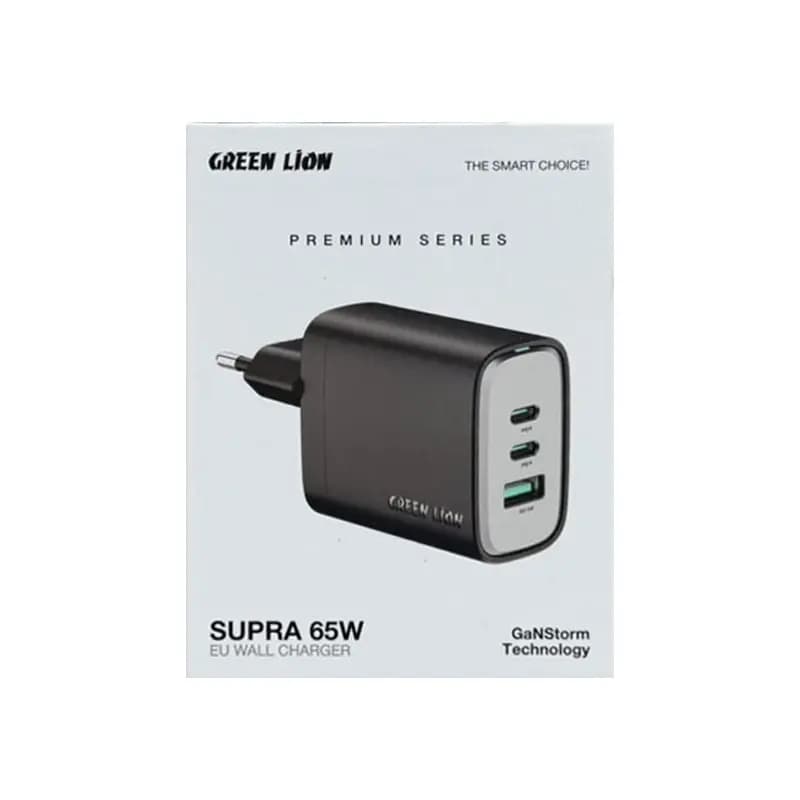 شارژر دیواری 65 وات گرین لاین مدل Supra EU GNSPD65WEUBK — تصویر ۳