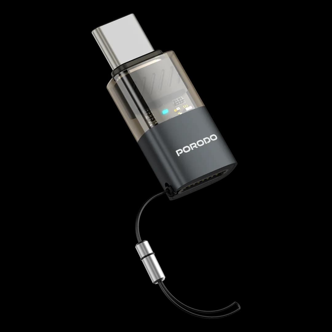 مبدل OTG پرودو MiniLink Lightning به USB-C خاکستری PDLTOC50GY