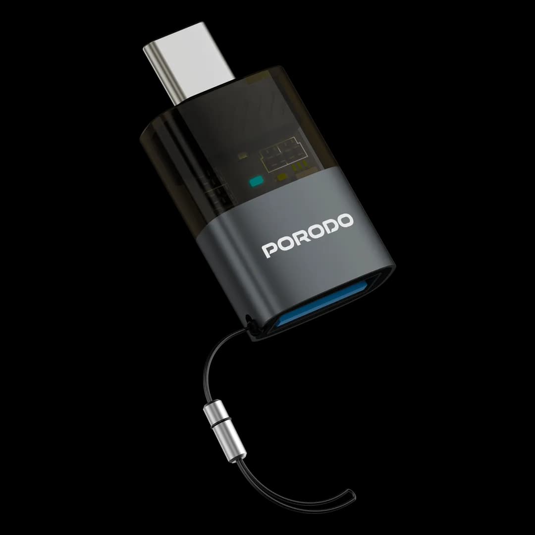 مبدل OTG پرودو MiniLink USB-A به USB-C رنگ خاکستری PDATOC50GY — تصویر ۲