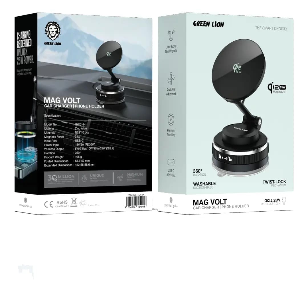 هولدر و شارژر فندکی گرین لاین Mag Volt مدل GNMGVL14CCBK — تصویر ۳