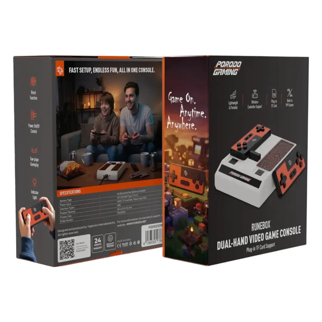 کنسول بازی دستی دو دسته پرودو Gaming RuneBox با پشتیبانی از کارت TF مدل PDXRS101WH — تصویر ۳