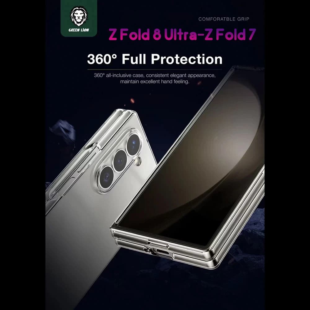 قاب Delgado تمام شفاف Galaxy Z Fold 8 Ultra مارک Green Lion — تصویر ۷