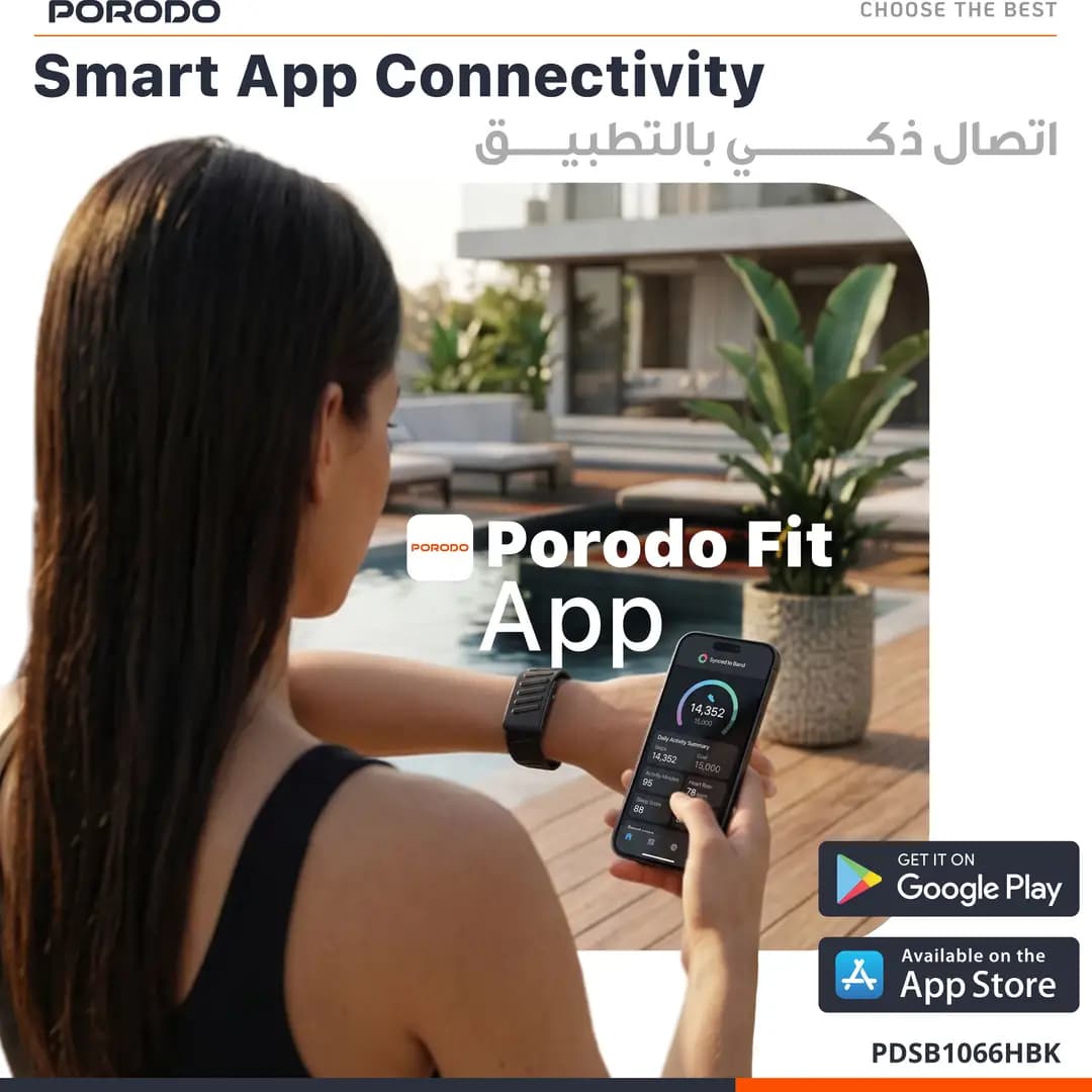 مچ‌بند سلامتی پرودو TrackFit Apex با پایش الکتروکاردیوگرام PDSB1066HBK — تصویر ۳