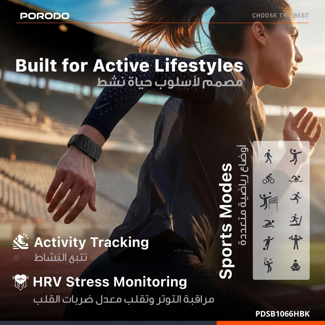 مچ‌بند سلامتی پرودو TrackFit Apex با پایش الکتروکاردیوگرام PDSB1066HBK — تصویر ۶