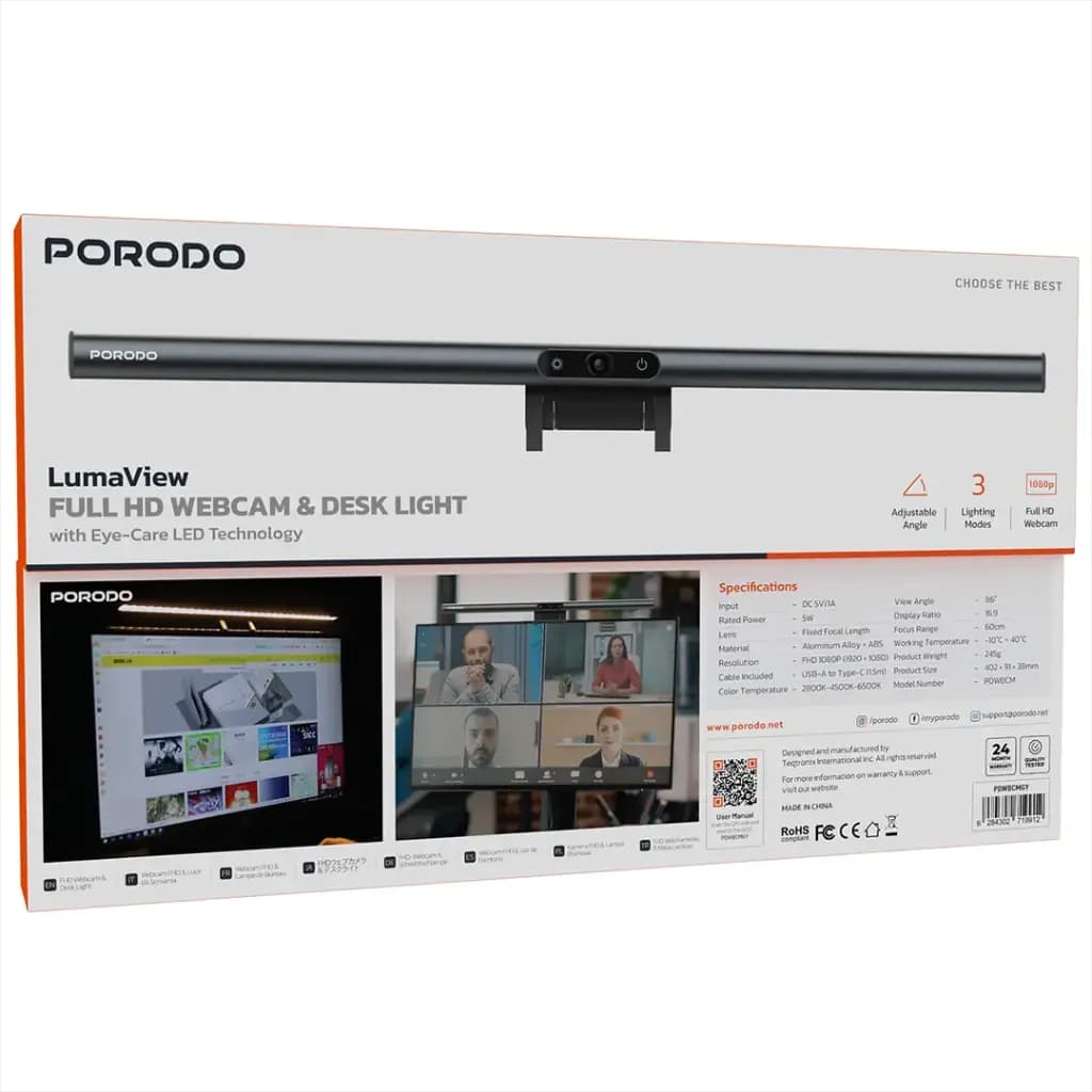 وبکم Full HD و چراغ رومیزی LED پرودو Lumaview مدل PDWBCMGY — تصویر ۷