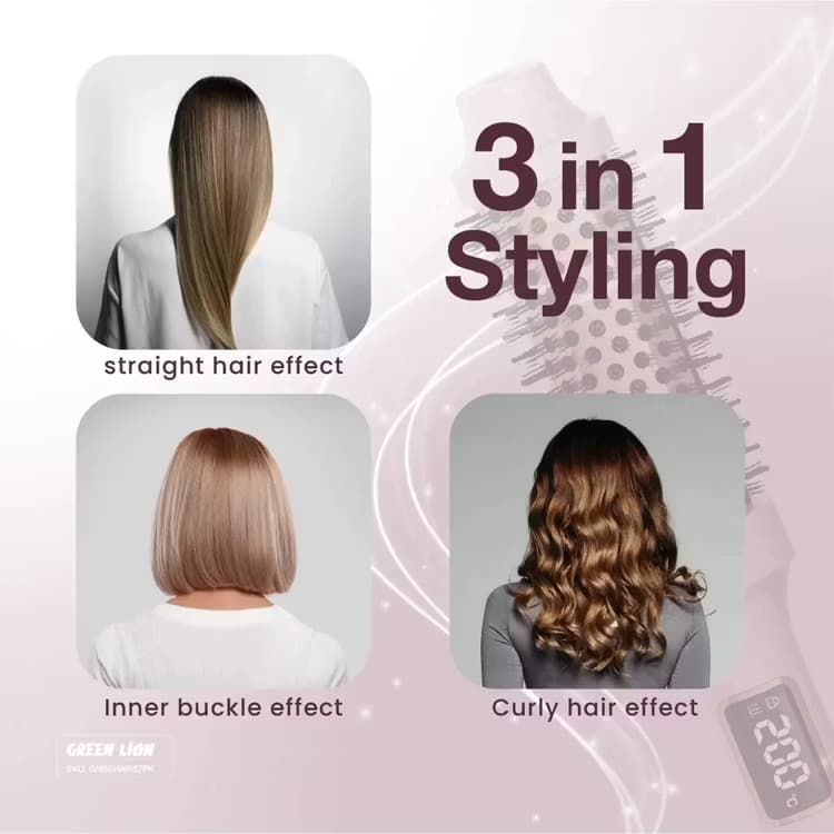 برس حرارتی حالت دهنده مو گرین لاین Bella مدل GNBEHAIR57PK — تصویر ۵