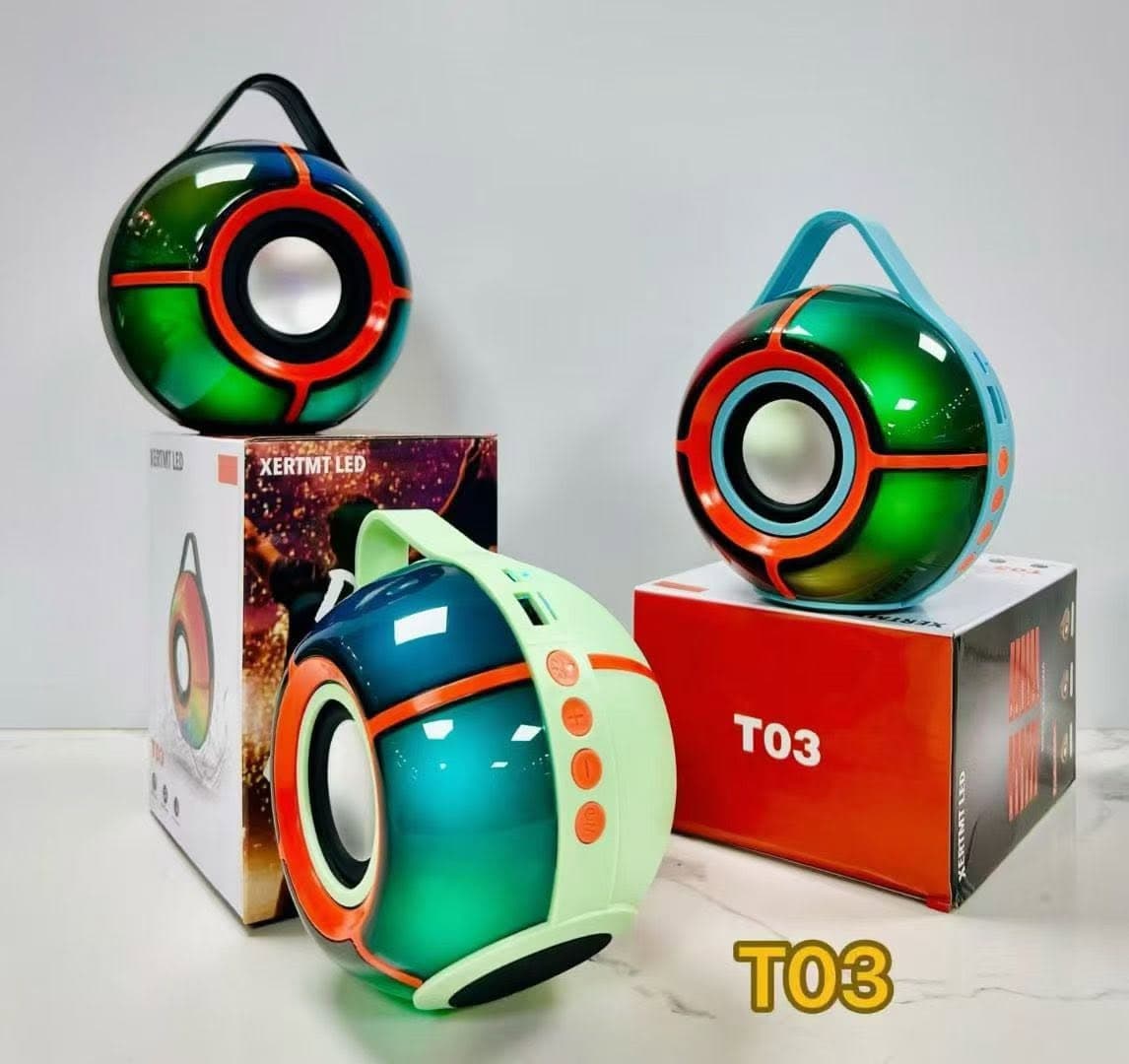 اسپیکر بلوتوثی قابل حمل XERTMT T03 با نورپردازی LED و توان 8 وات — تصویر ۸