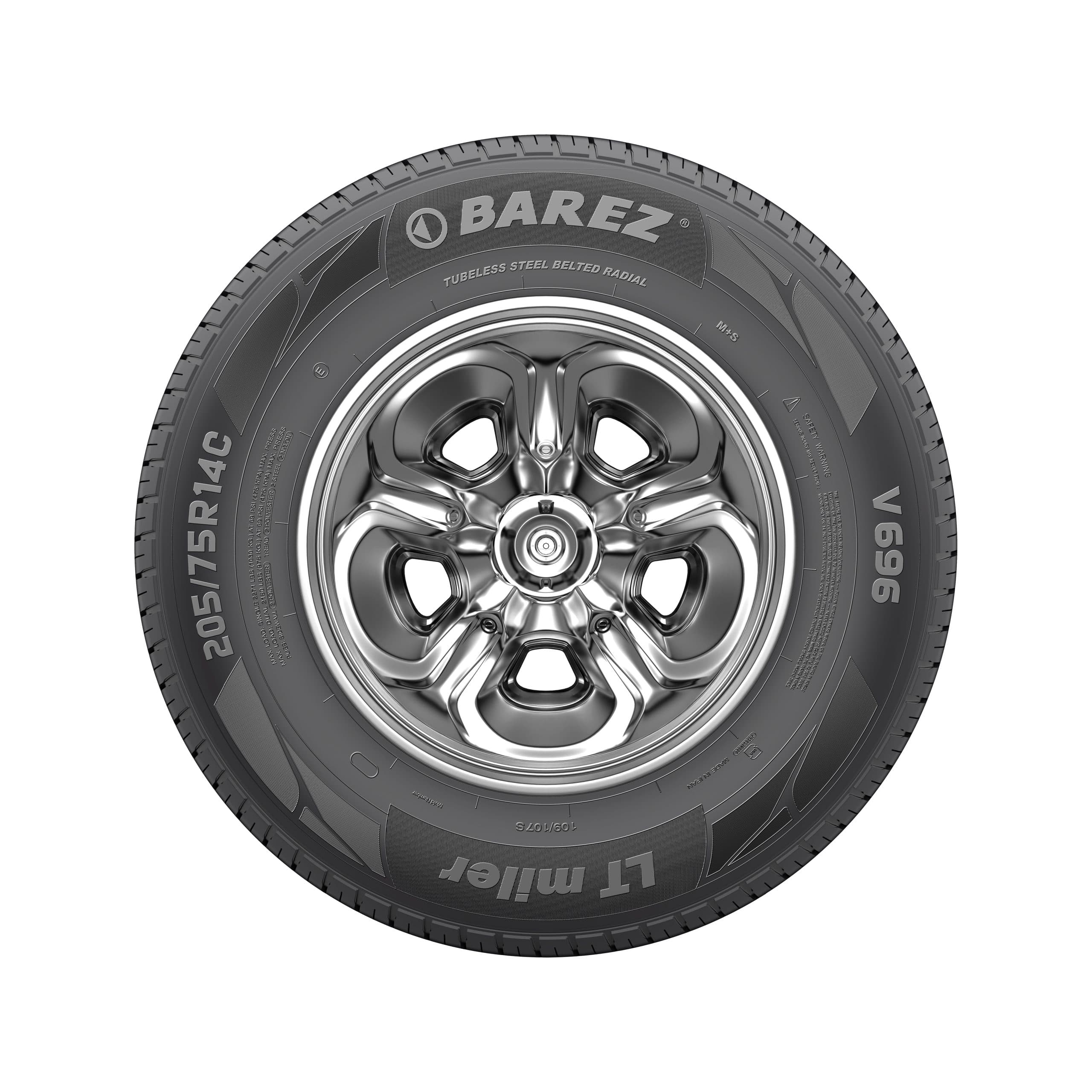 لاستیک بارز سایز 205/75R14C طرح گل V696 (تولید2025) یک جفت — تصویر ۵