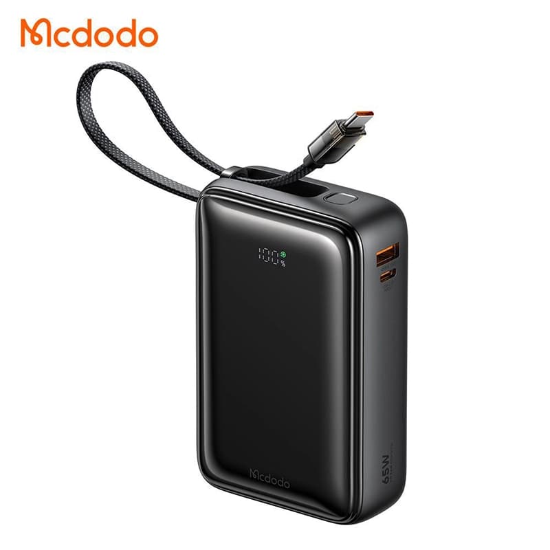 پاوربانک 65 وات 20000 مک دودو مدل MCDODO MC-6370 با کابل شارژ متصل تایپ سی — تصویر ۲