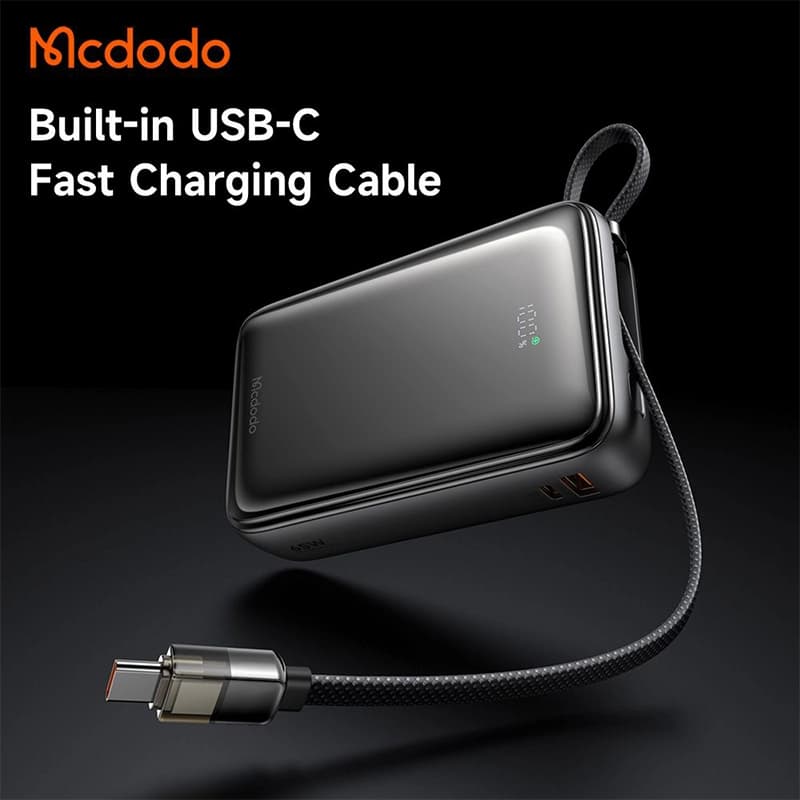 پاوربانک 65 وات 20000 مک دودو مدل MCDODO MC-6370 با کابل شارژ متصل تایپ سی — تصویر ۸