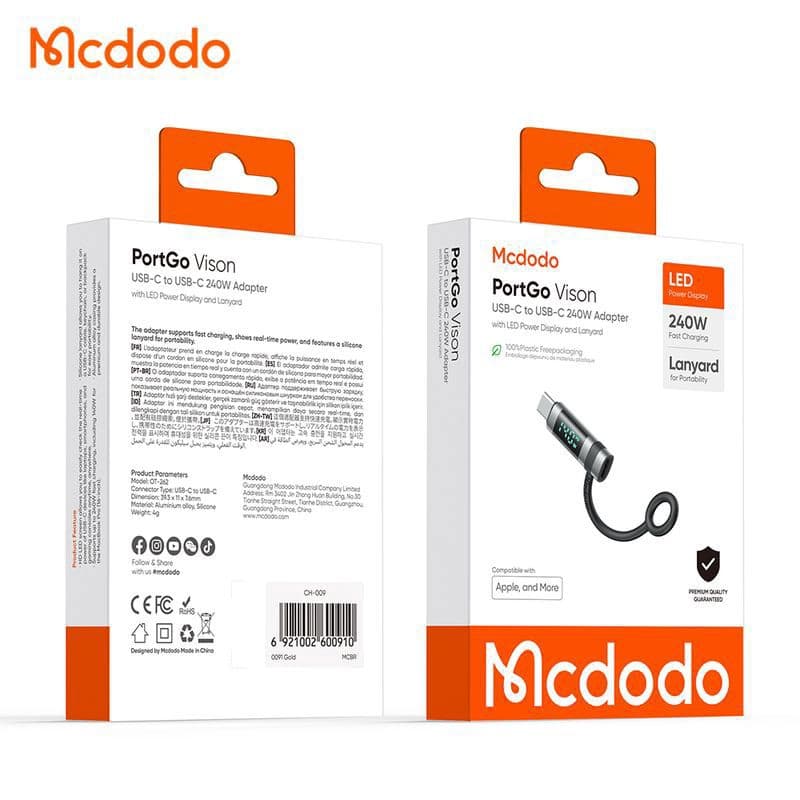 تبدیل نمایشگردار 240 واتی تاپ سی به تایپ سی مک دودو مدل MCDODO OT-2620 — تصویر ۱۱