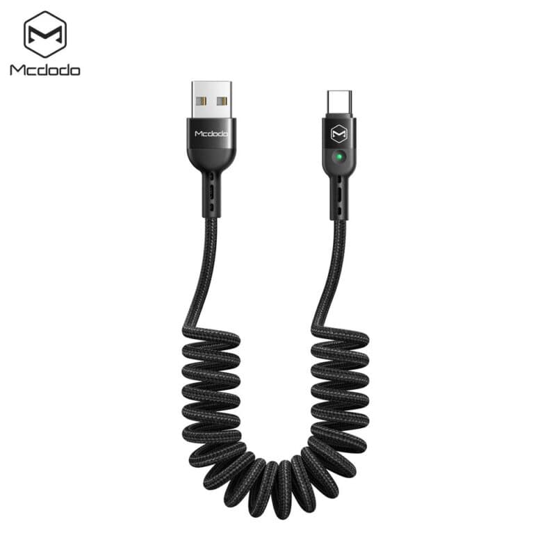 کابل شارژ و انتقال داده فنری USB به تایپ سی مک دودو مدل MCDODO CA-6420