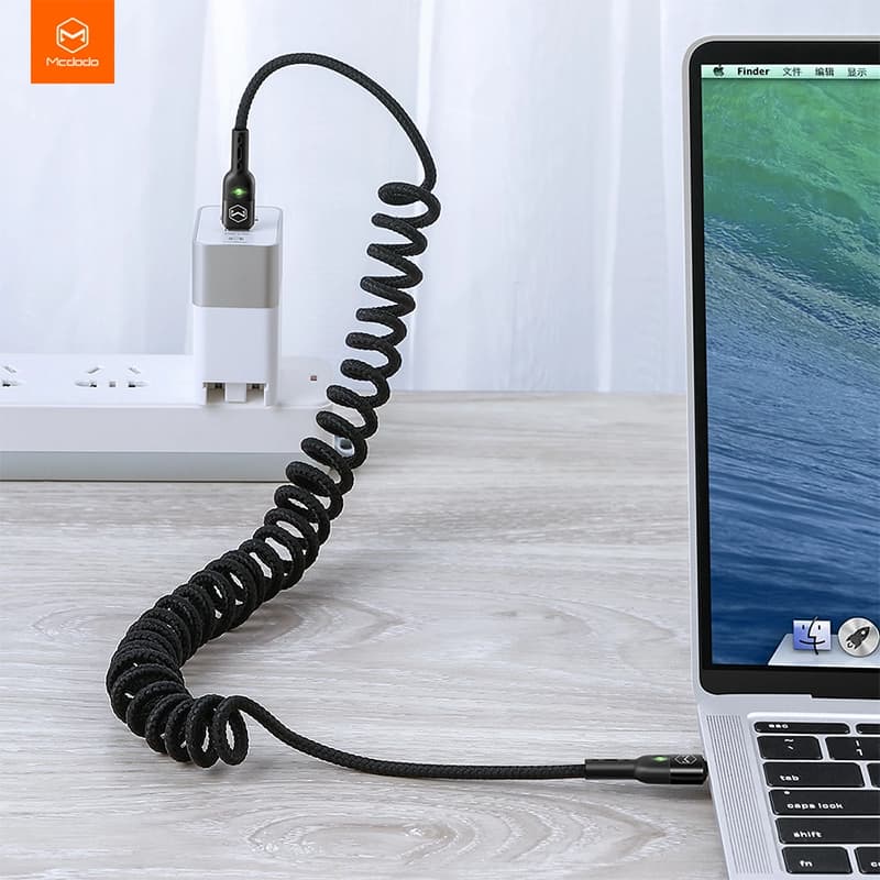 کابل شارژ و انتقال داده فنری تایپ سی به تایپ سی مک دودو مدل MCDODO CA-7860 — تصویر ۵