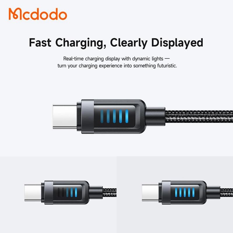 کابل شارژ سریع USB به تایپ سی 6 آمپر مک دودو مدل MCDODO CA-0330 نمایشگردار — تصویر ۱۰