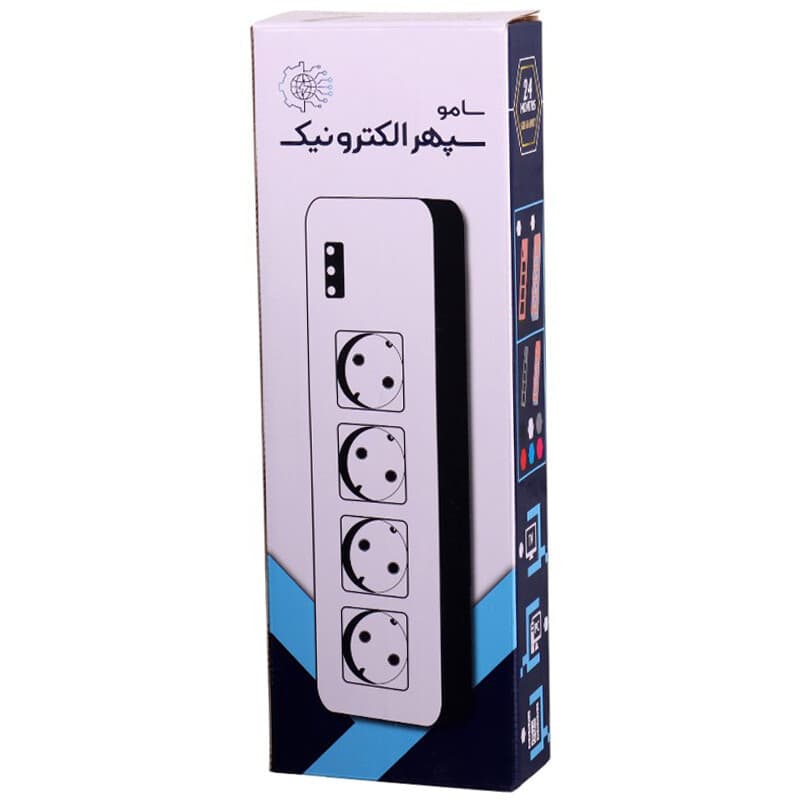 محافظ برق صوتی تصویری 4 خانه ارت دار سامو سپهر الکترونیک SSE 200 با کابل 2.8 متری — تصویر ۷
