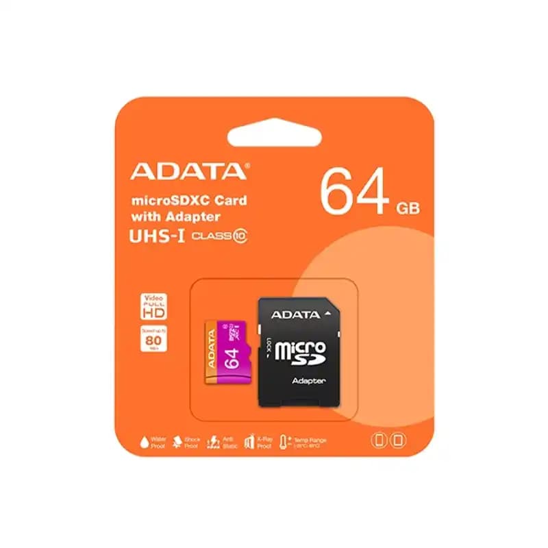 کارت حافظه ای‌دیتا 64 گیگ ADATA Premier 80MB/s همراه با خشاب (حراجی) — تصویر ۳