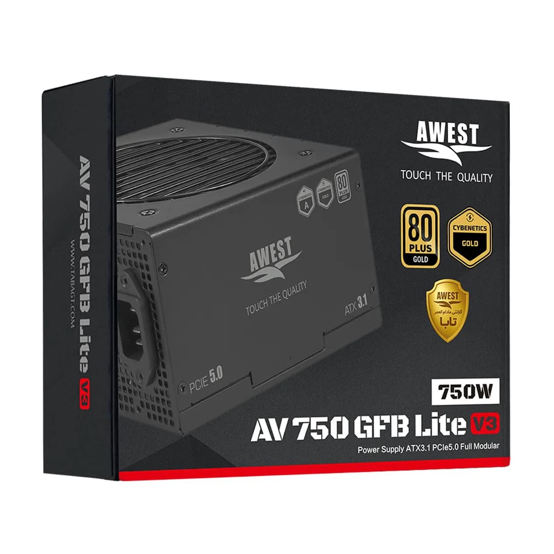 پاور اوست Awest AV750-GFB Lite V3 Gold Full Modular 750W