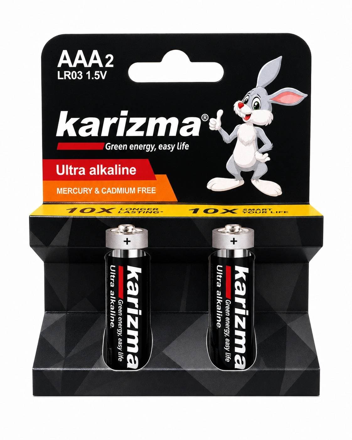 باطری نیم قلمی آلکالاین 2 عددی KARIZMA AAA