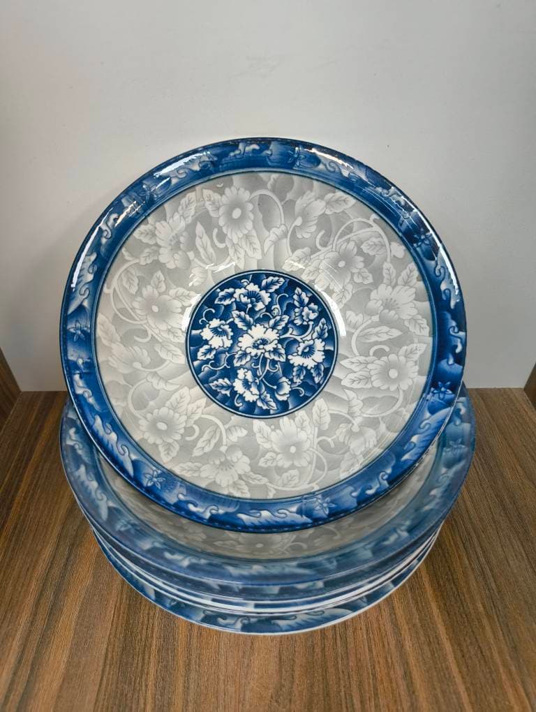 کاسه بزرگ (قدح) گل آبی آنتیک