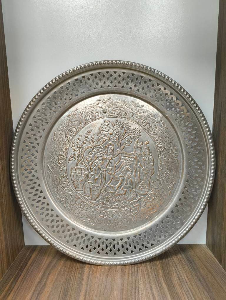 دیوارکوب مسی نقش و قلم دار قدیمی