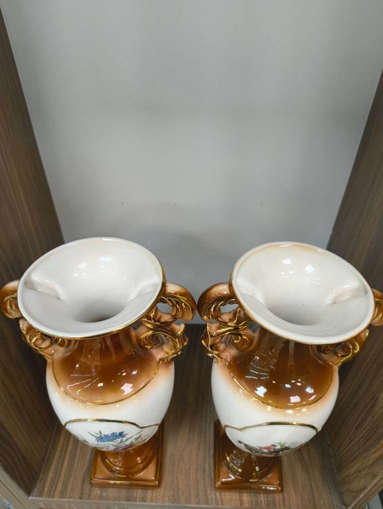 گلدان قصاعی قهوه ای قدیمی — تصویر ۴