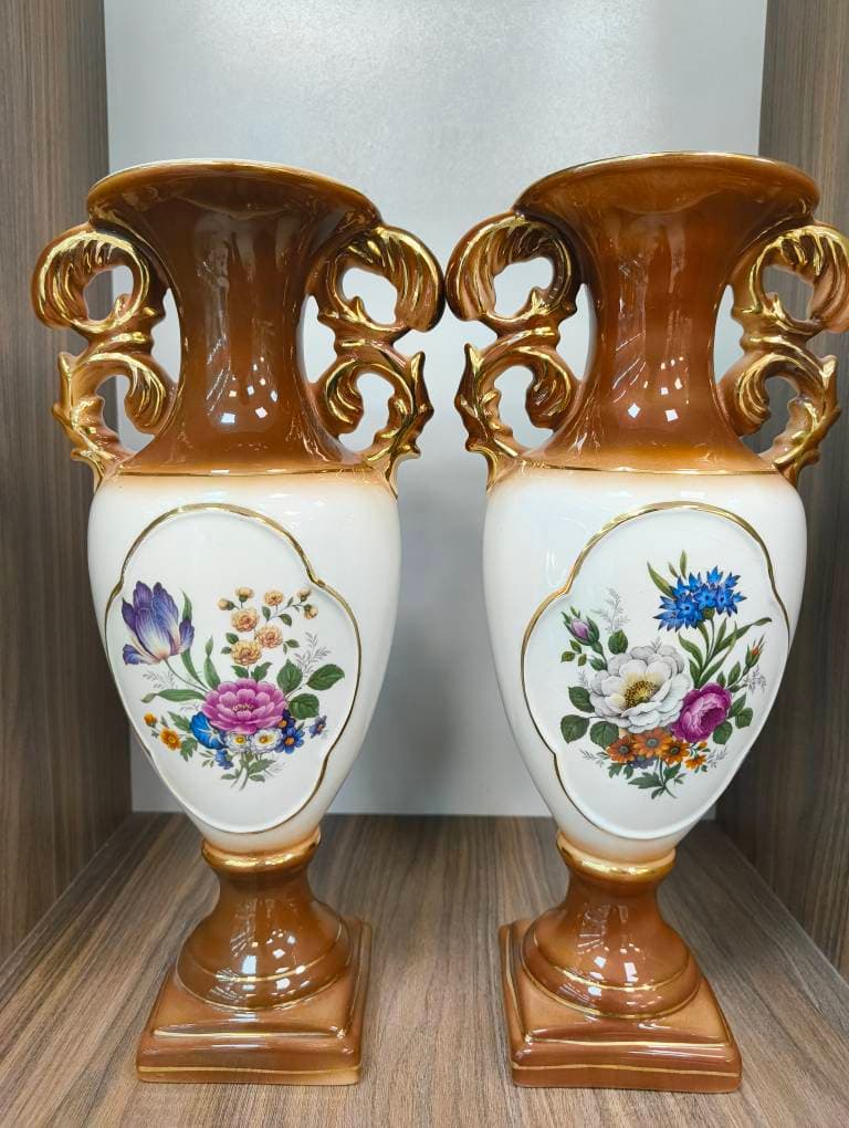 گلدان قصاعی قهوه ای قدیمی — تصویر ۵
