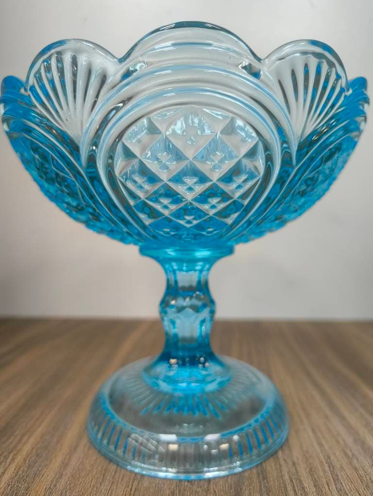 قندان پایه دار مدل پرطاووسی آبی ساخت چین