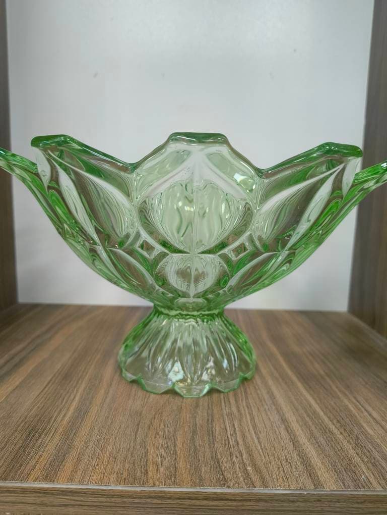 شیرینی خوری پایه دار چشم گاوی سبز اصل چک