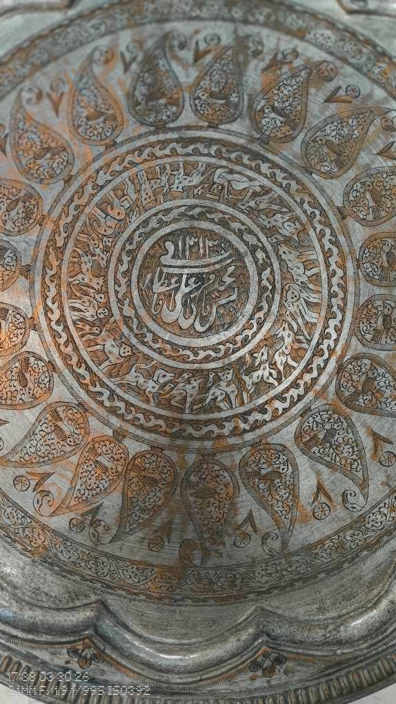 سینی مسی کم یاب و کلکسیونی معروف به ۱۲ قل — تصویر ۴