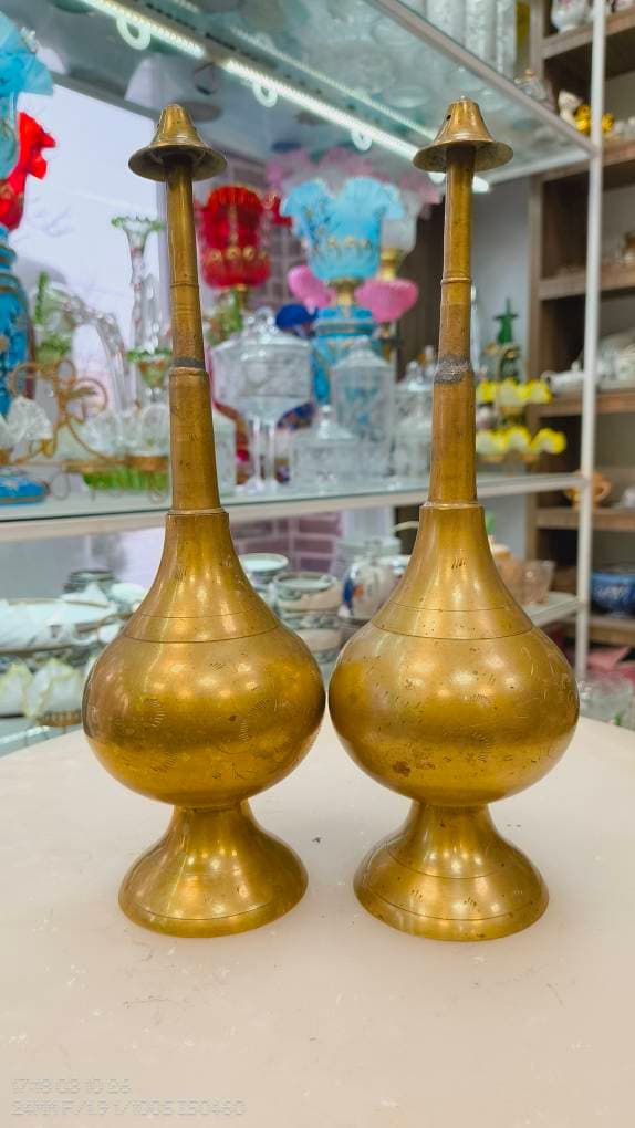 یک جفت گلابپاش برنجی قدیمی