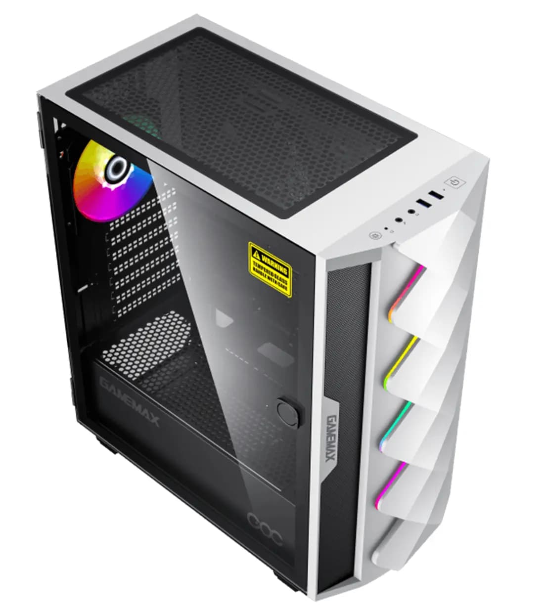 قاب کیس گیمینگ گیم‌مکس مدل GAMEMAX Diamond COC White — تصویر ۶