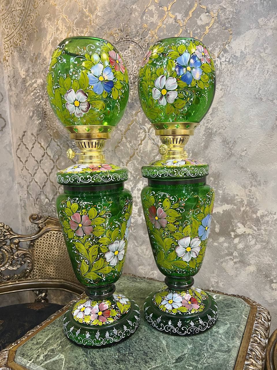 یک جفت چراغ کریمخانی آنتیک و زیبا