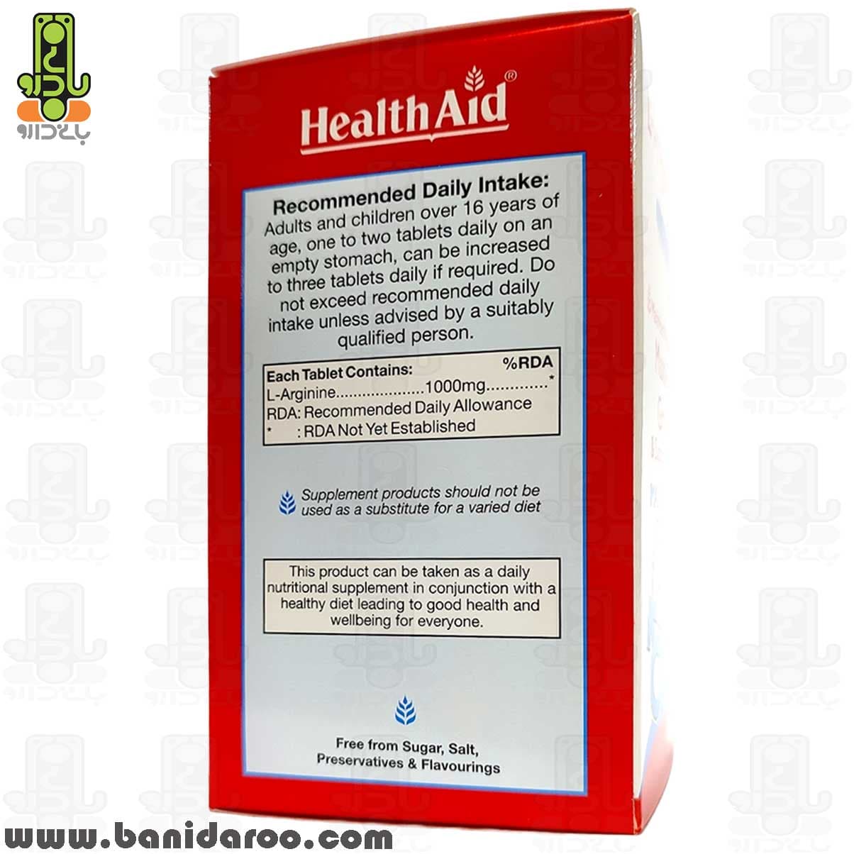 قرص ال آرژنین هلث اید 1000 میلی گرم 30 عددی Health Aid — تصویر ۴